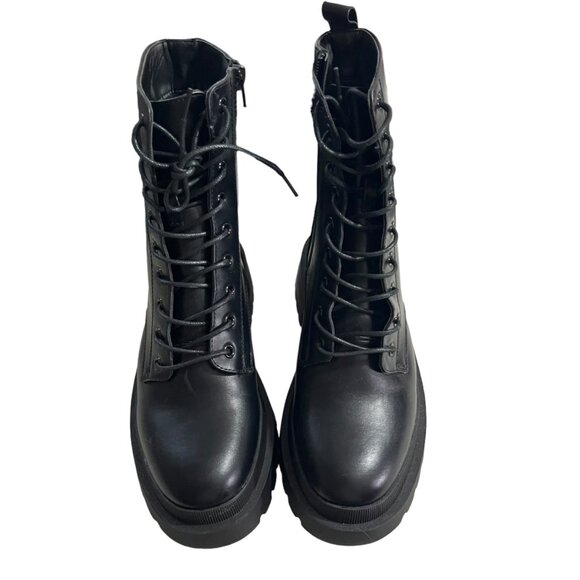 New Look combat boots chunky heel platform side zip sz 40 or US 9 - Picture 4 of 7